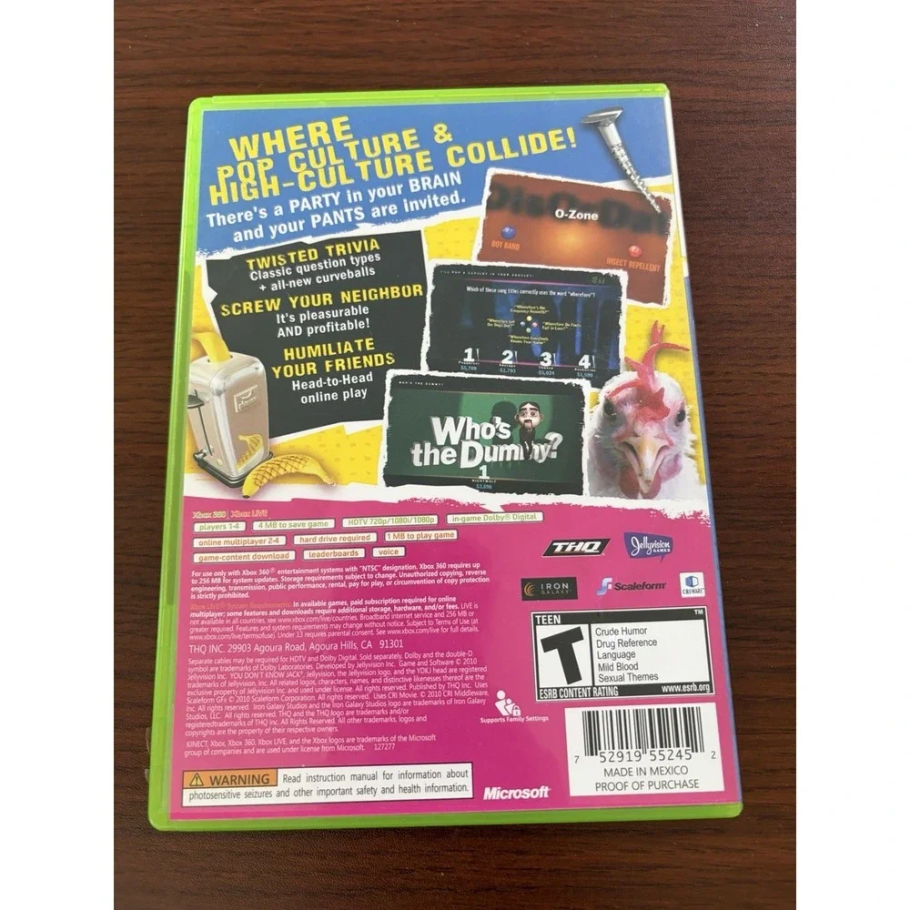 You Don't Know Jack (Microsoft Xbox 360, 2011) CIB Complete Video Game Trivia